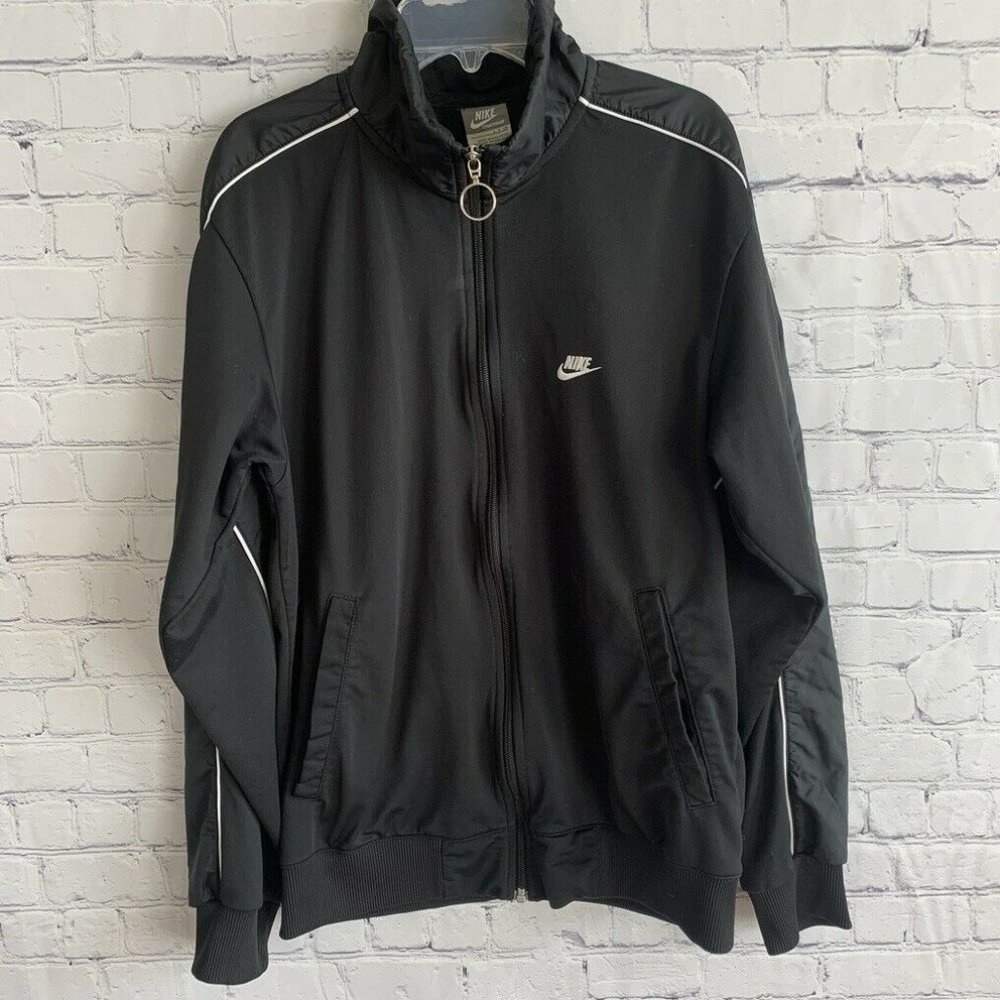 Nike Sportswear Mens Black Full Zip Track Jacket Size Small Silver Tag